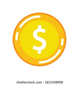Diseño del logo de la moneda. Vector de dibujos animados de monedas sobre fondo blanco.