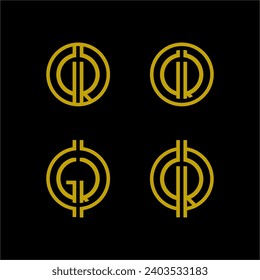 Coin logo design with letter G R concept.