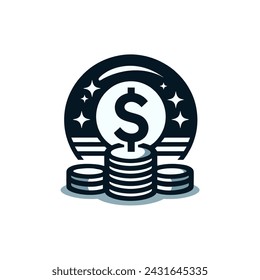 coin logo with more coins underneath