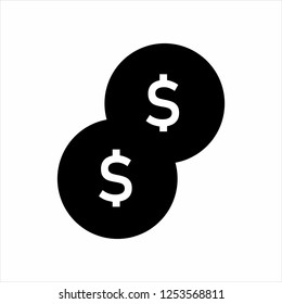 Coin logo vector. money symbol icon web.
