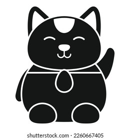Coin lucky cat icon simple vector. Japan neko. Chinese money
