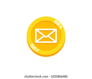 Coin Mail Icon Logo Design Element