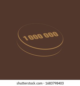 Coin metallic color on a dark background