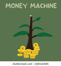 Coin money background under the tree