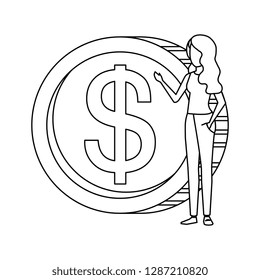 coin money with business person