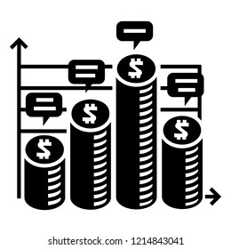 Coin money chart icon. Simple illustration of coin money chart vector icon for web design isolated on white background