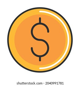 coin money currency icon isolated