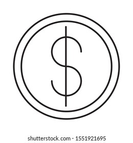 coin money dollar isolated icon vector illustration design