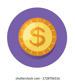 coin money dollar isolated icon vector illustration design