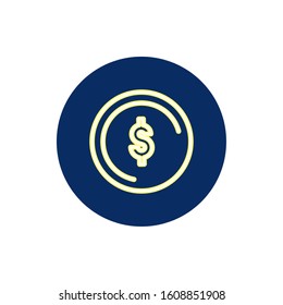 coin money dollar neon light vector illustration design