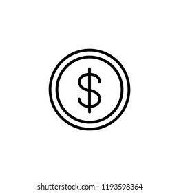 Coin Money Dollar Sign Line Black Icon