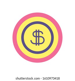 Coin of money financial item banking commerce market payment buy currency accounting and invest theme Vector illustration
