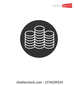 Coin Money Icon Design Vector