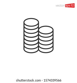 Coin Money Icon Design Vector