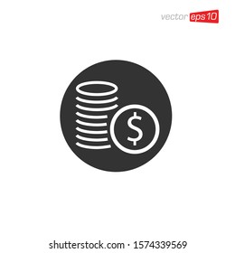 Coin Money Icon Design Vector