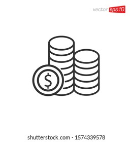 Coin Money Icon Design Vector