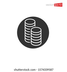 Coin Money Icon Design Vector