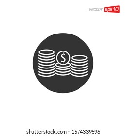 Coin Money Icon Design Vector