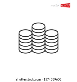 Coin Money Icon Design Vector