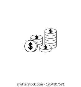coin money icon set vector sign symbol