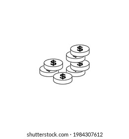 coin money icon set vector sign symbol