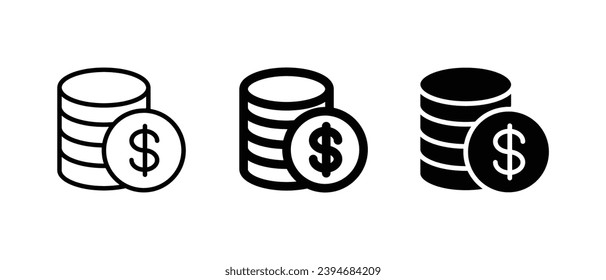 Coin money icon set vector illustration.  web, ui, and mobile apps