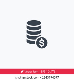 Coin (Money) Icon / Vector
