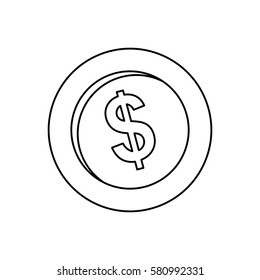 Coin of money icon vector illustration graphic design