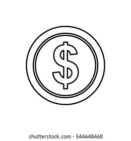 Coin money isolated icon vector illustration graphic design