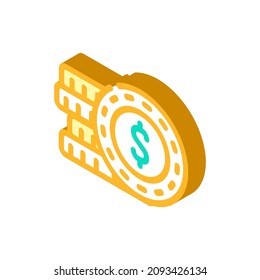coin money isometric icon vector. coin money sign. isolated symbol illustration
