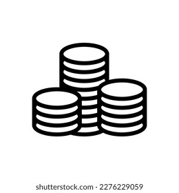 Coin money outline icon, vector illustration in trendy style. Editable graphic resources for many purposes.