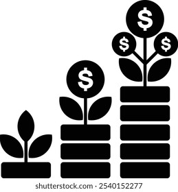coin money profit logo with growth