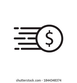 Coin, money related icon. Express mail. Simple line icon illustration on a white background. IT and business and web related icon.