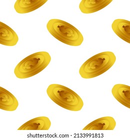 coin money seamless pattern with dollar sign on white background
