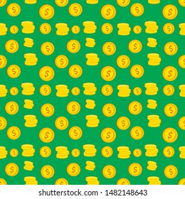 coin money seamless pattern. vector illustration background.