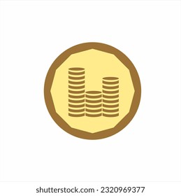 Diseño del logotipo de la ilustración de la pila de dinero de moneda.