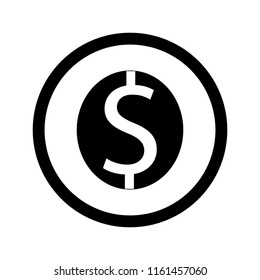 Coin Money Symbol Black White Stock Vector (Royalty Free) 1161457060 ...