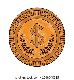 Coin money symbol scribble
