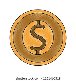 Coin money symbol scribble