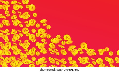 coin, money vector design. falling money background