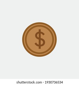 Münzgeld, Vektorsymbol Dollar Penny Cent