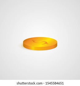 coin on white background. Vector background