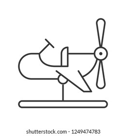 Coin operated Airplane vector icon, amusement park related line design