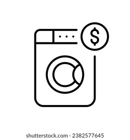 Coin operated self-service laundry machines. Pixel perfect, editable stroke