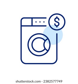 Coin operated self-service laundry machines. Pixel perfect icon