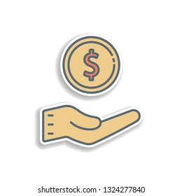 coin operated sticker icon. Element of color banking icon. Premium quality sticker design icon. Signs and symbols collection icon for websites, web design