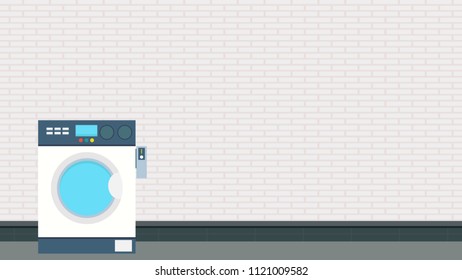 Coin operated washing machine vector. free space for text. wallpaper. background.