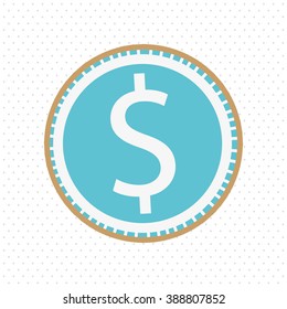coin over striped background 