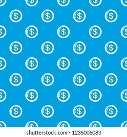Coin pattern vector seamless blue repeat for any use