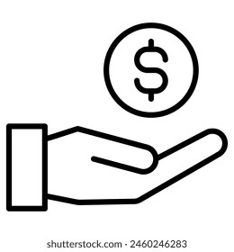 Coin Pay icon line vector illustration